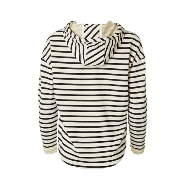 FOR THE REPUBLIC Junior XS IVORY striped  HOODIE - Picture 6 of 7